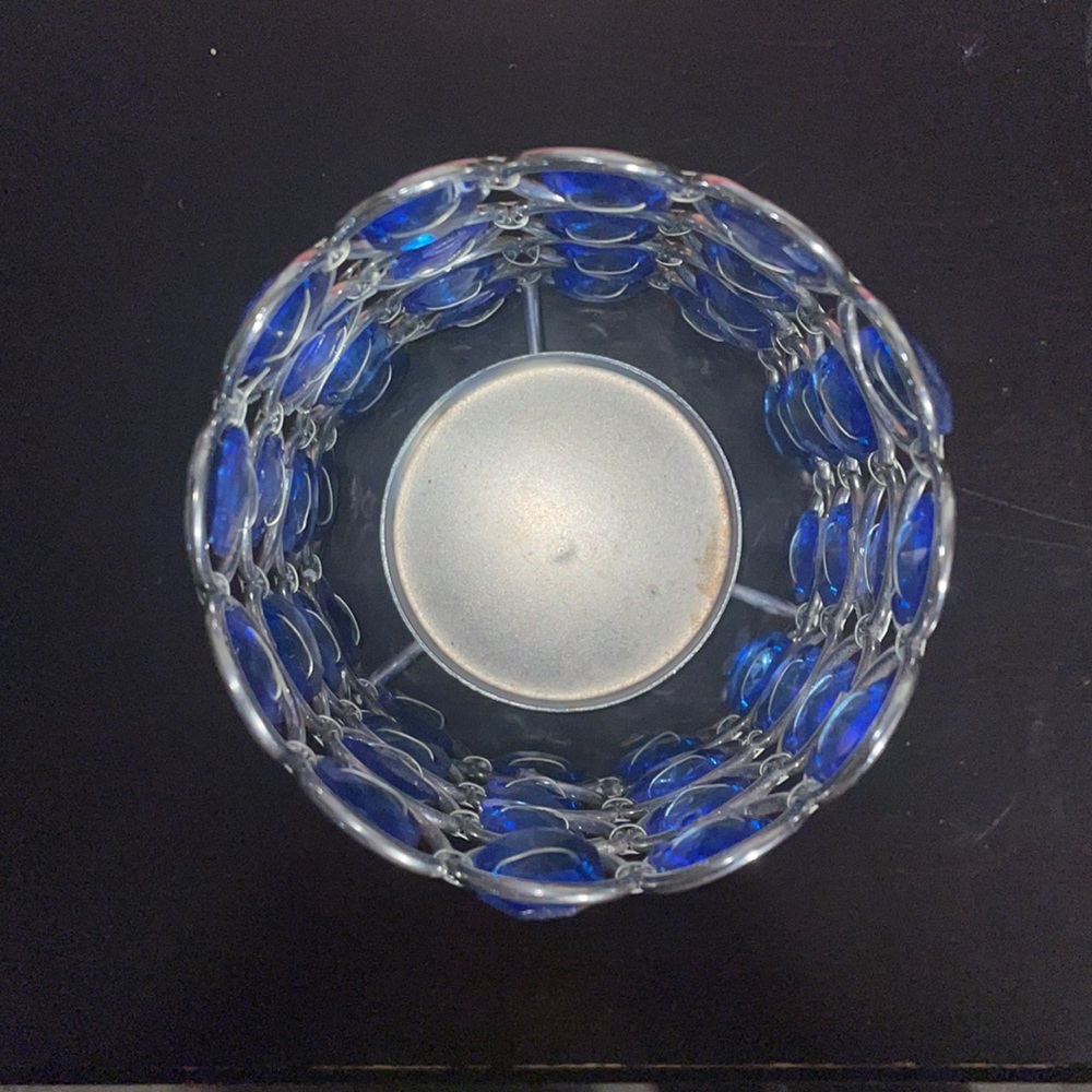 Blue gem candle holder - Picture 2 of 3